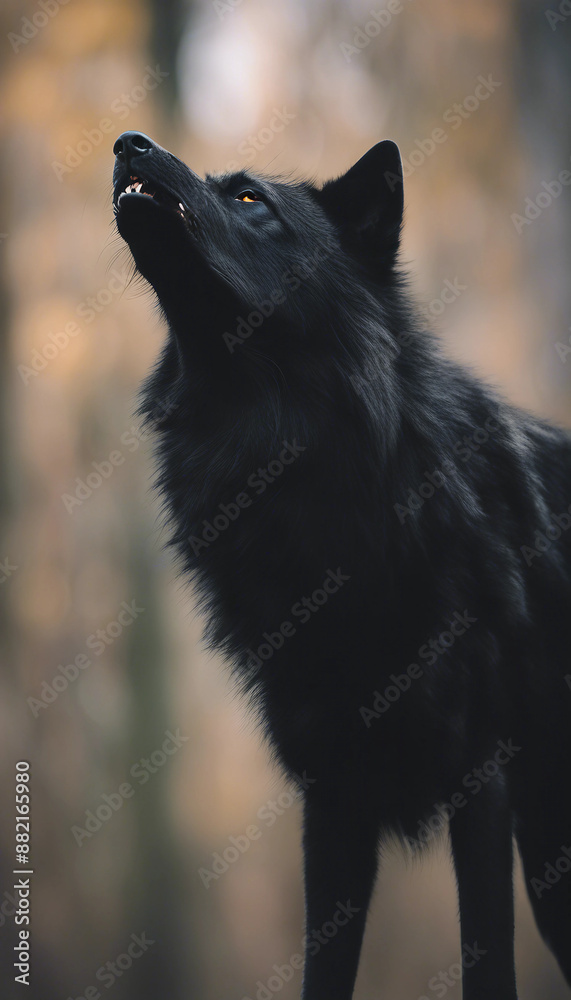 A black wolf howling mammal animal pet A black wolf howling mammal animal pet
