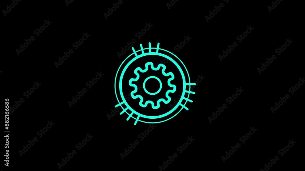 animated in hard ward icon. CPU, gear. animated in hard ward icon. CPU, gear.