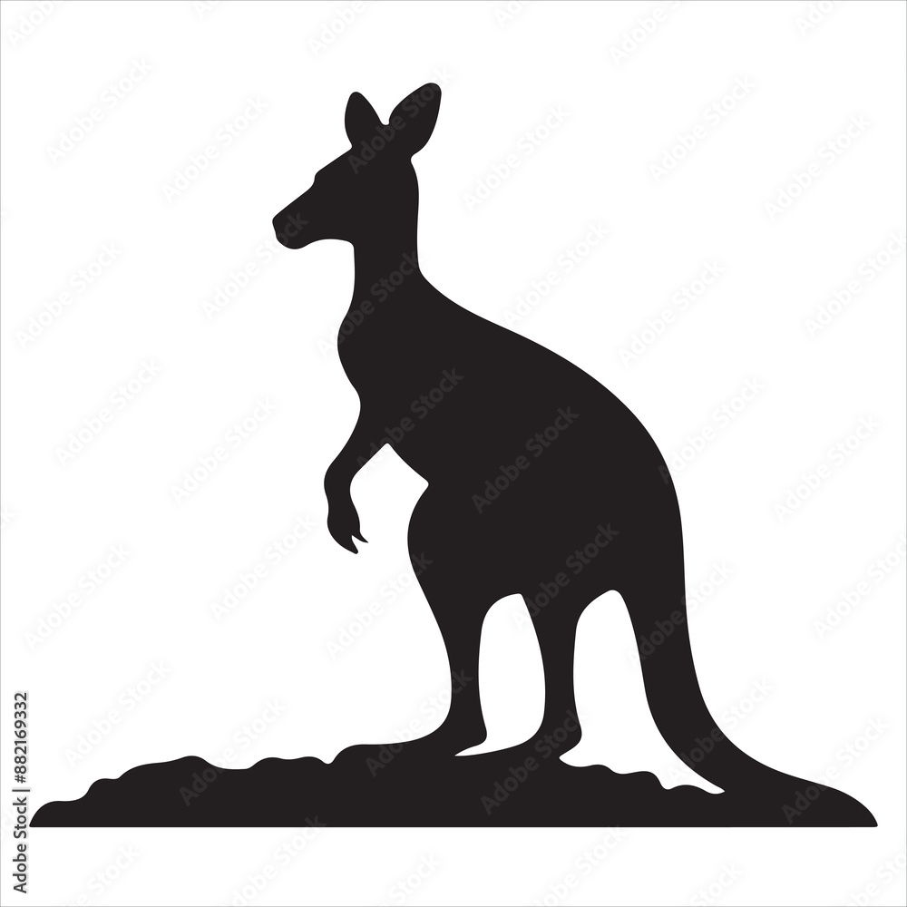 Kangaroo silhouette white background
Kangaroo silhouette white background