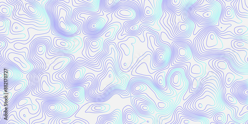 Abstract wavy topographic map. Abstract wavy and curved lines background. Abstract geometric topographic contour map background.
