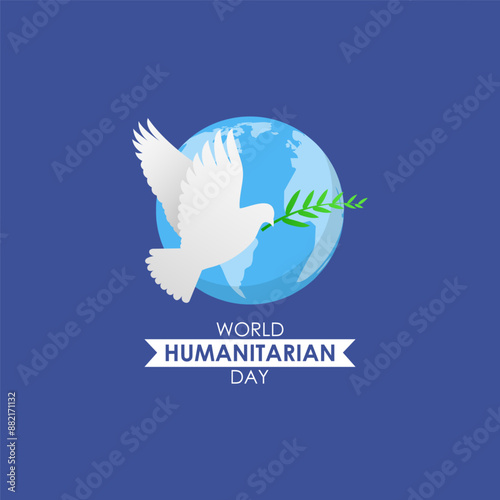 Vector illustration of World Humanitarian Day social media feed template
