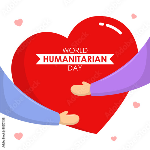 Vector illustration of World Humanitarian Day social media feed template