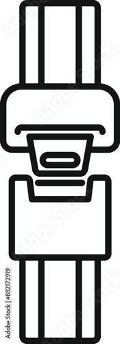 Open buckle on safety belt is ready for fastening to keep passengers safe while driving