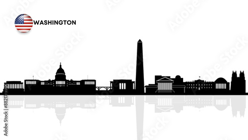 Washington skyline, Washington cityscape, Washington skyscraper buildings vector silhouette. vector illustrator
