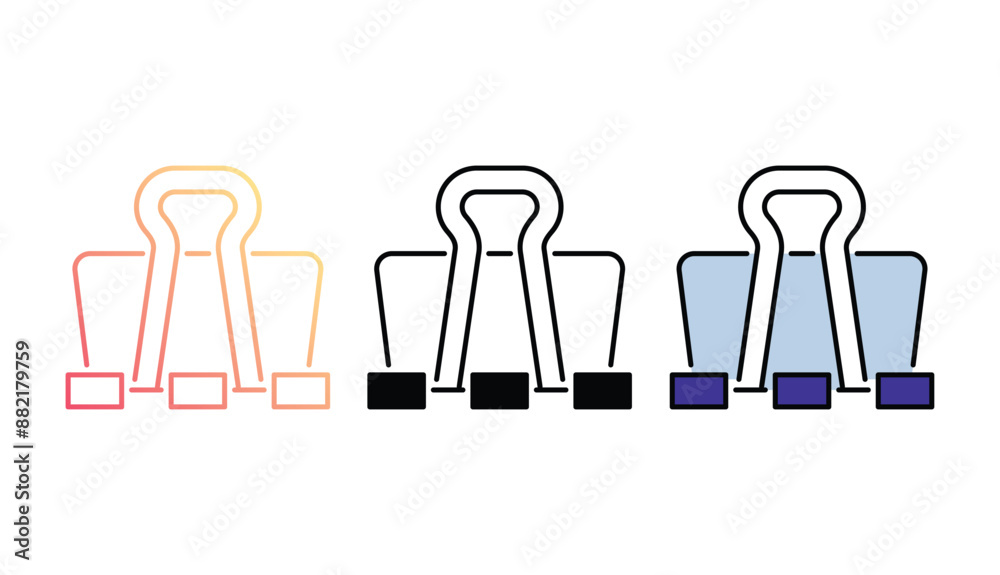 Binder Clip icon design with white background stock illustration Binder Clip icon design with white background stock illustration