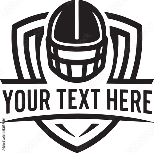 American Football Helmet Logo Shield