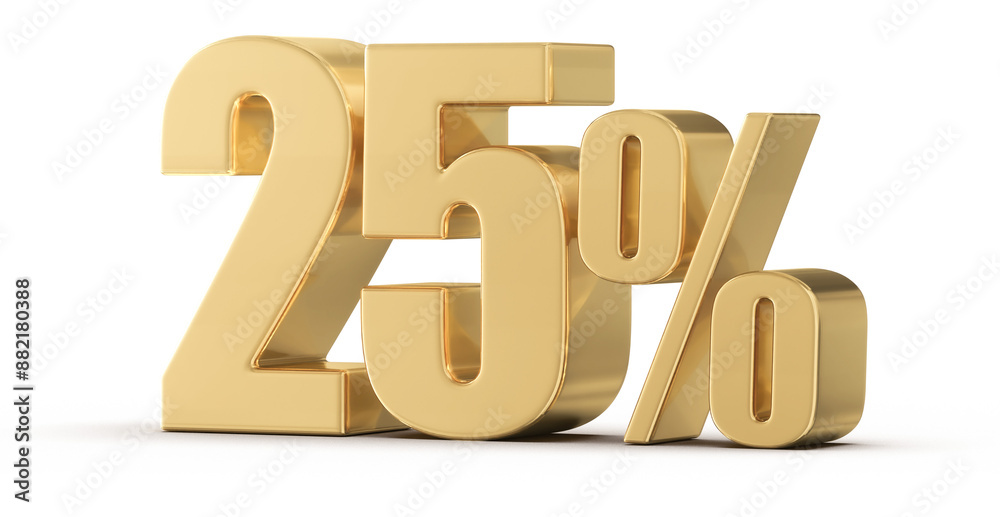 25 Percent Off Sale Gold Number 3D 25 Percent Off Sale Gold Number 3D