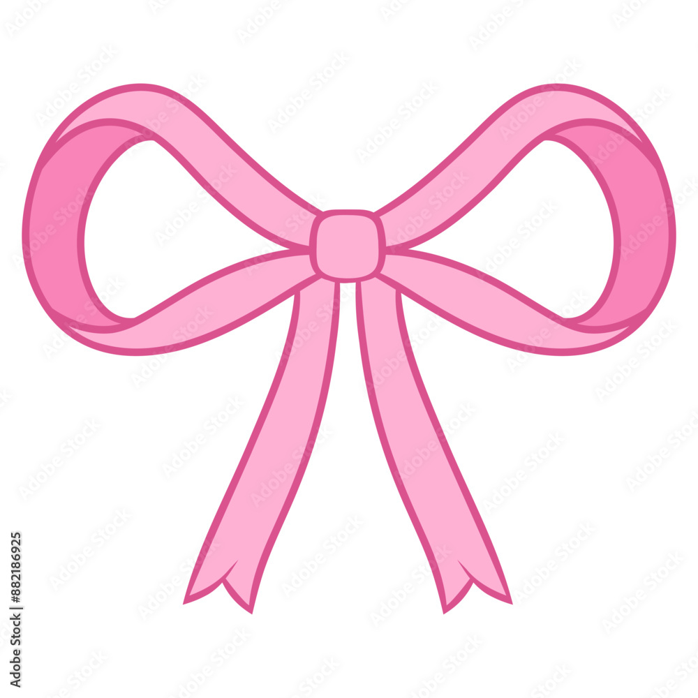 pink ribbon bow cartoon illustration
