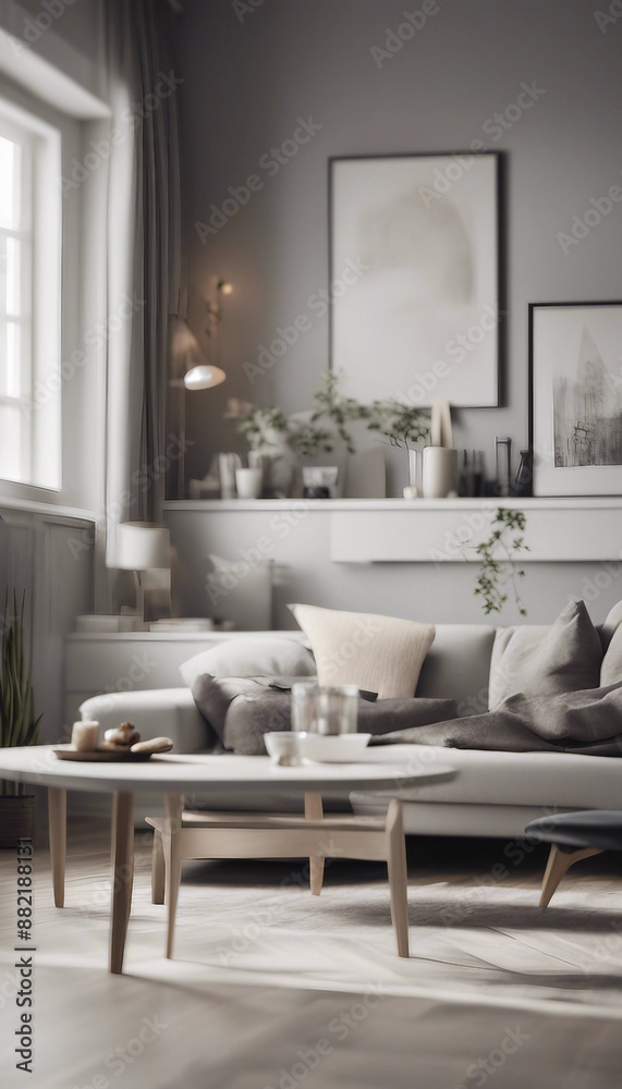 Minimalist scandinavian interior design of modern living room Minimalist scandinavian interior design of modern living room