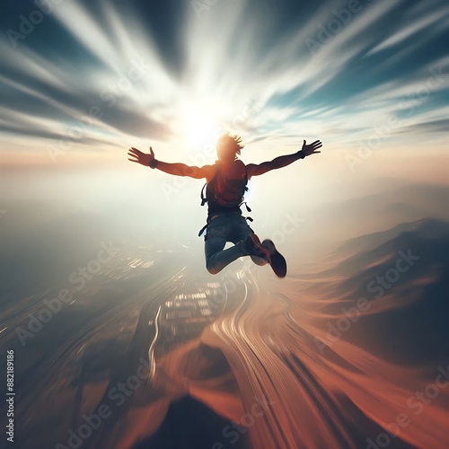 Jumping from sky high hopes dreams comes true extreme sports sky diving for graphics game resources