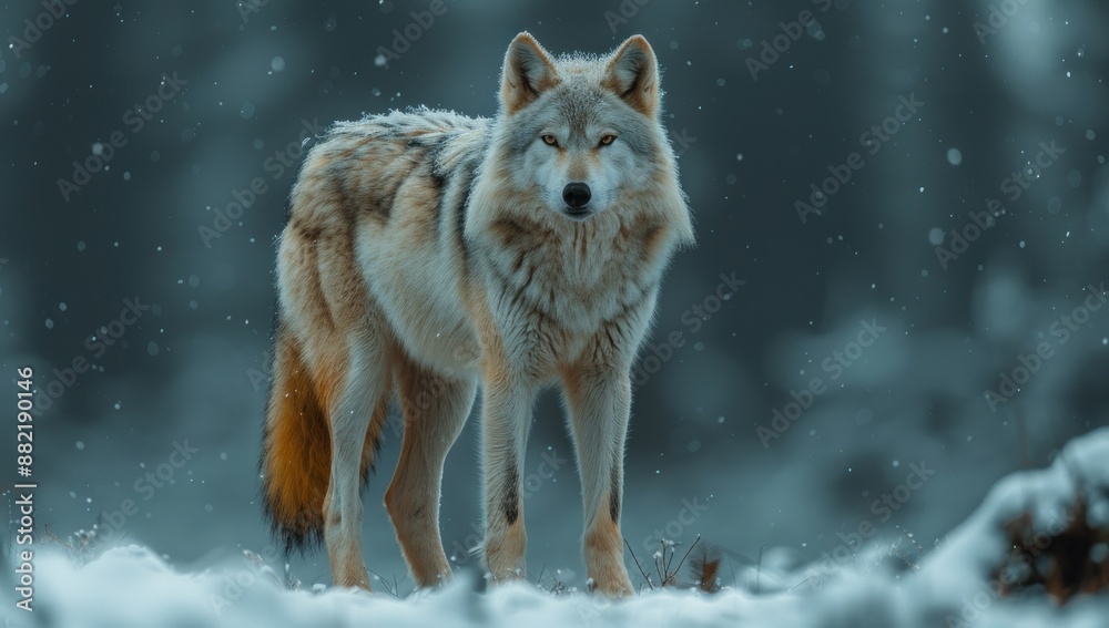 Fototapeta premium Lone Wolf in Winter Wonderland
