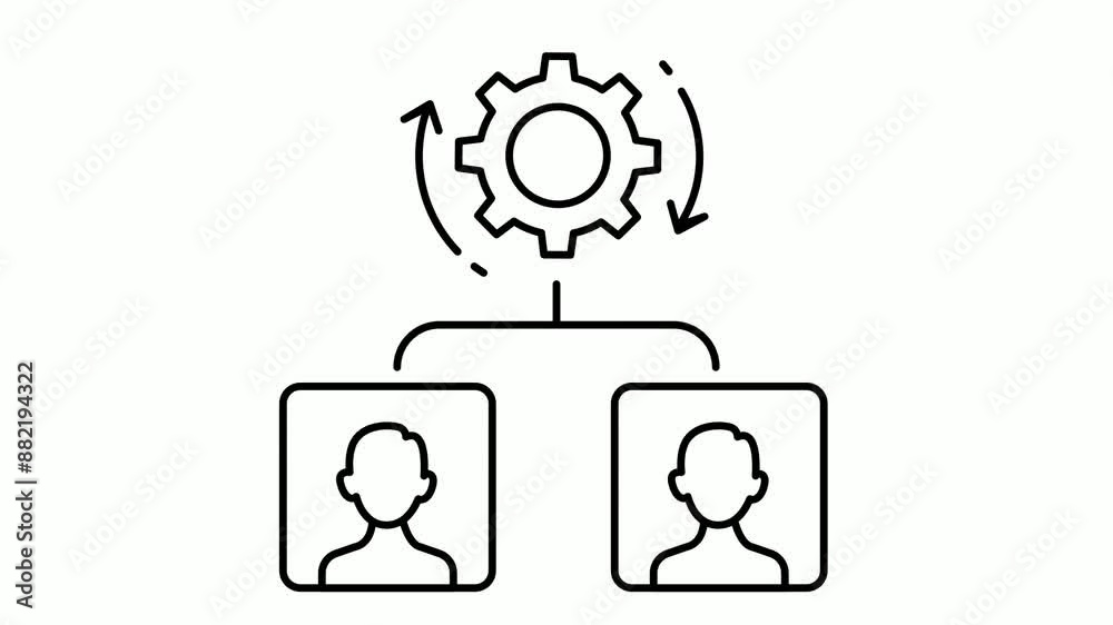 Sharing Same Settings or Peer to Peer Animated Video, File Folder Server Permission Footage, Cloud computing and Internet hosting services Clip, Manage Engine  Network Group Settings animation