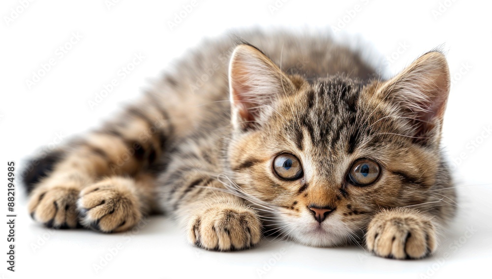 Obraz premium Close-Up Portrait of a Cute Tabby Kitten