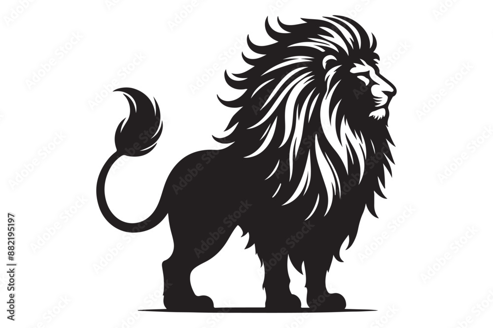 lion Animal Silhouettes vector illustration - Generative AI lion Animal Silhouettes vector illustration - Generative AI