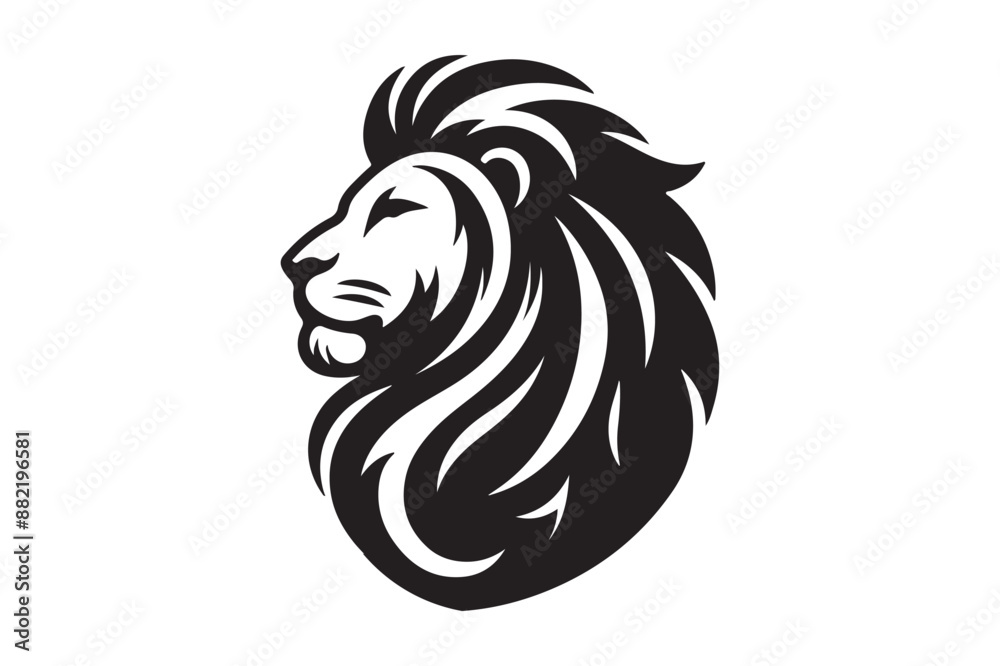 lion head logo icon silhouette vector illustration - Generative AI lion head logo icon silhouette vector illustration - Generative AI