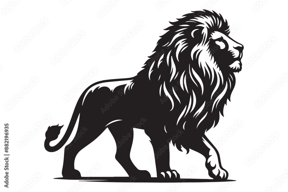 lion Animal Silhouettes vector illustration - Generative AI
