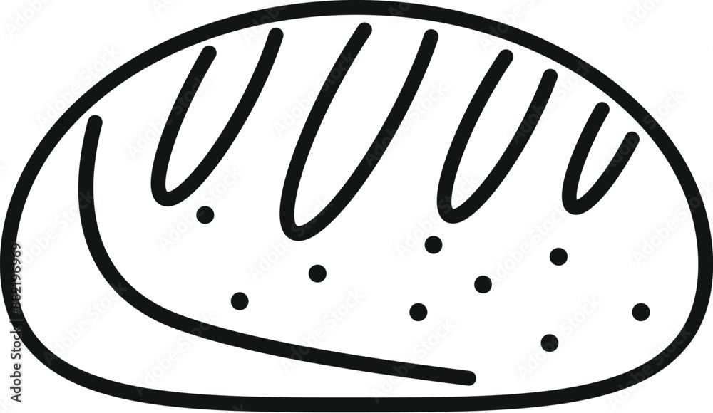 Minimalist line art drawing of a bread loaf perfect for recipe books or bakery logos Minimalist line art drawing of a bread loaf perfect for recipe books or bakery logos