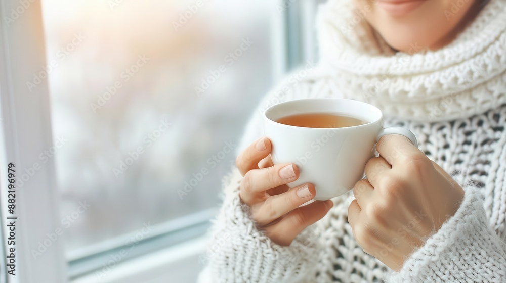 custom made wallpaper toronto digitalA person enjoying a cup of tea by a window, symbolizing relaxation