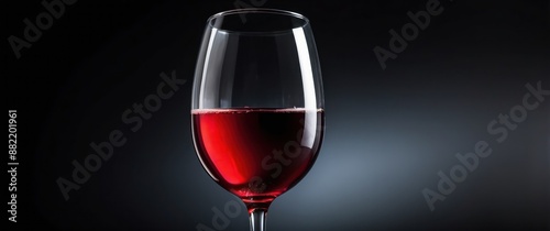 A glass of red wine against a dark background, exuding elegance and sophistication Perfect for celebrations, fine dining, and romantic evenings