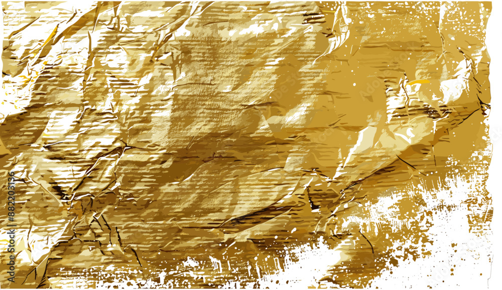 vector gold foil paper texture with transparent background, metallic ...