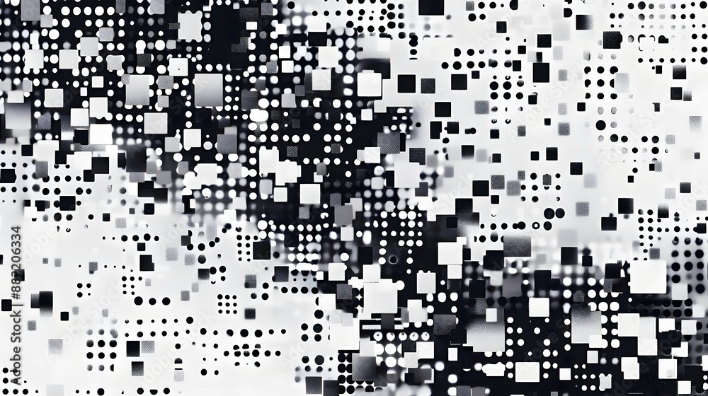 Modern Stylish Halftone Technology Seamless Texture. Tech Abstract Background with Random Size Pixels. Vector Chaotic Squares Mosaic Pattern. Vector Tiles. Modern Stylish Halftone Technology Seamless Texture. Tech Abstract Background with Random Size Pixels. Vector Chaotic Squares Mosaic Pattern. Vector Tiles.