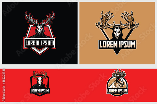 awesome mascot or icon wildlife animal Wendigo cartoon character vector template collection