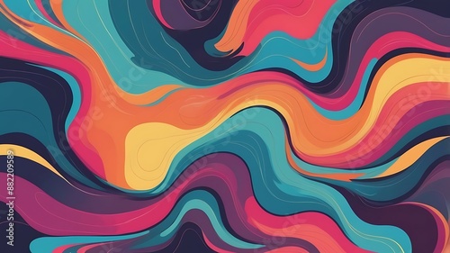 Colorful abstract background with waves.