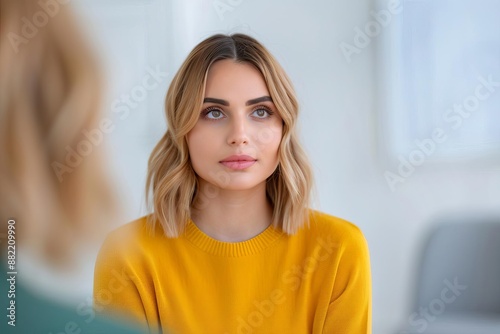 Therapist guiding a young woman through a personal breakthrough, personalized care, emotional support