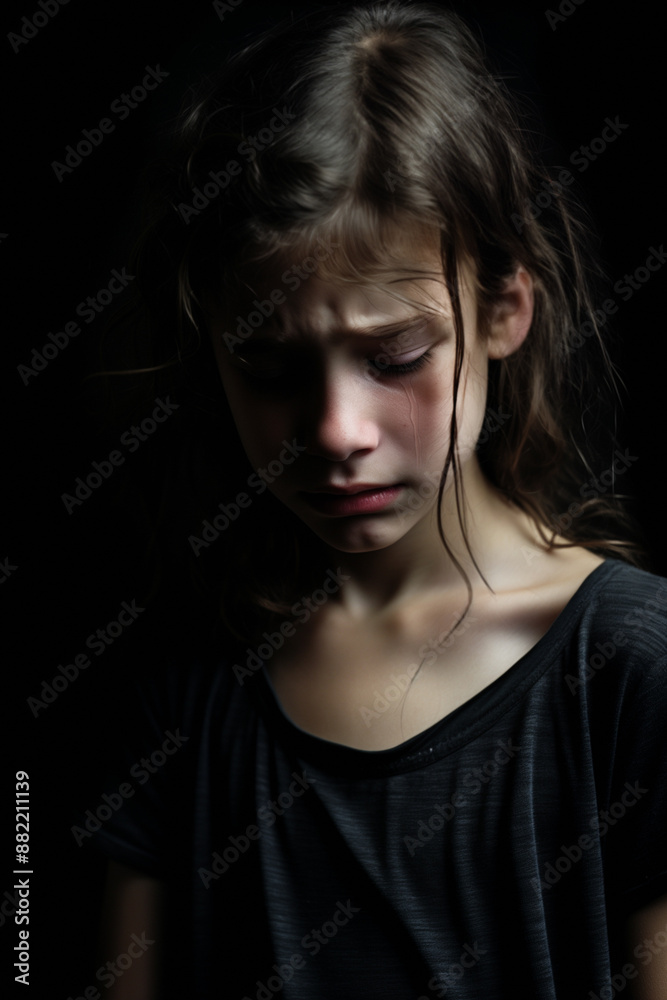 Sad crying child feeling profoundly neglected and unloved, reflecting the deep emotional impact of abandonment and lack of parental affection. Sad crying child feeling profoundly neglected and unloved, reflecting the deep emotional impact of abandonment and lack of parental affection.