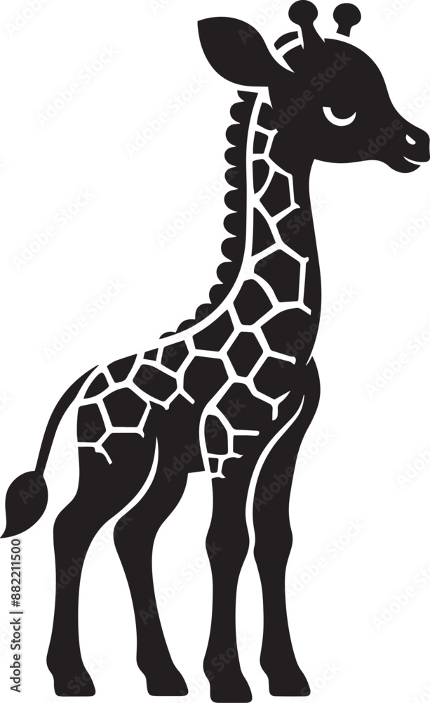 Fototapeta premium Zebra Silhouette isolated on white background Minimalist elephant vector shape icon