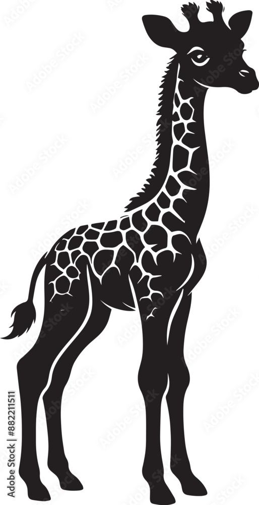 Fototapeta premium Zebra Silhouette isolated on white background Minimalist elephant vector shape icon