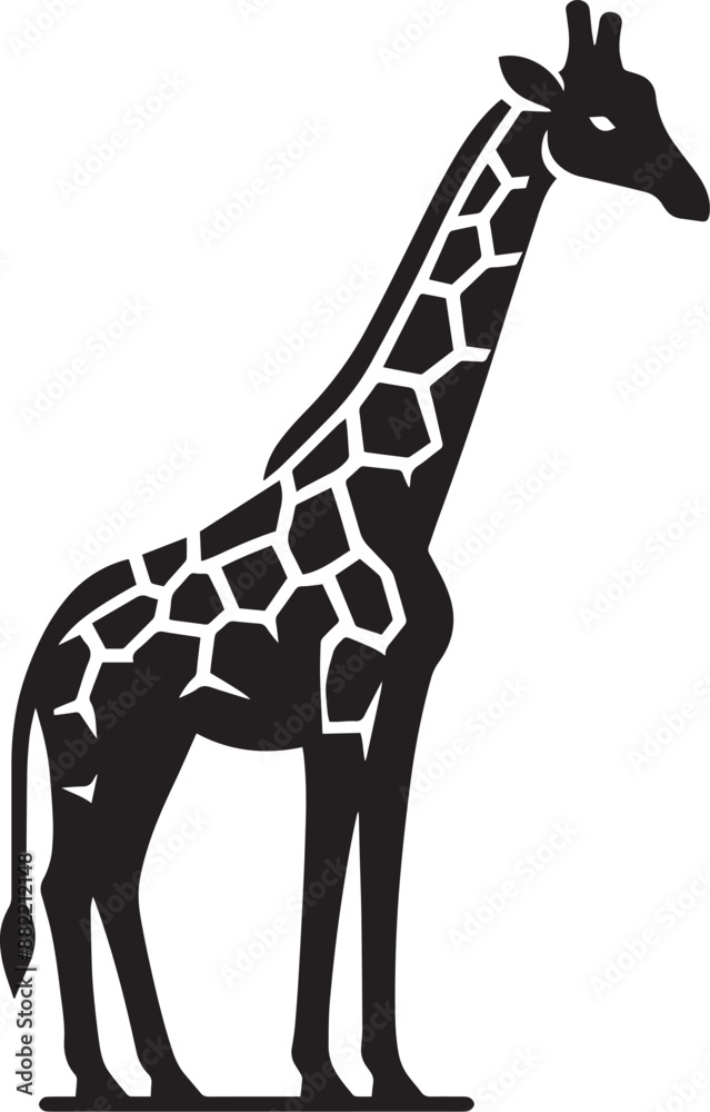 Obraz premium Zebra Silhouette isolated on white background Minimalist elephant vector shape icon