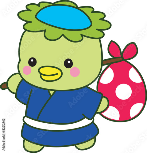 Kawaii japanese mythology Kappa sticker cute.
Cute kappa mascot ghost japanese.