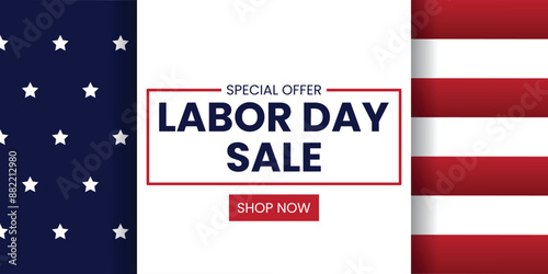 American Labor Day Sale Banner Design