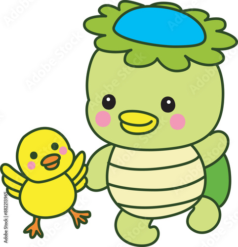 Kawaii japanese mythology Kappa sticker cute.
Cute kappa mascot ghost japanese.