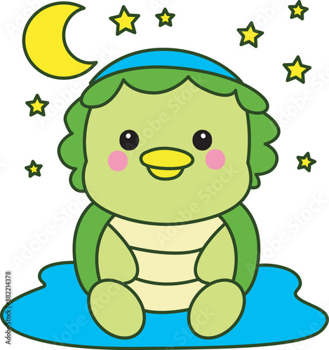 Kawaii japanese mythology Kappa sticker cute.
Cute kappa mascot ghost japanese.
