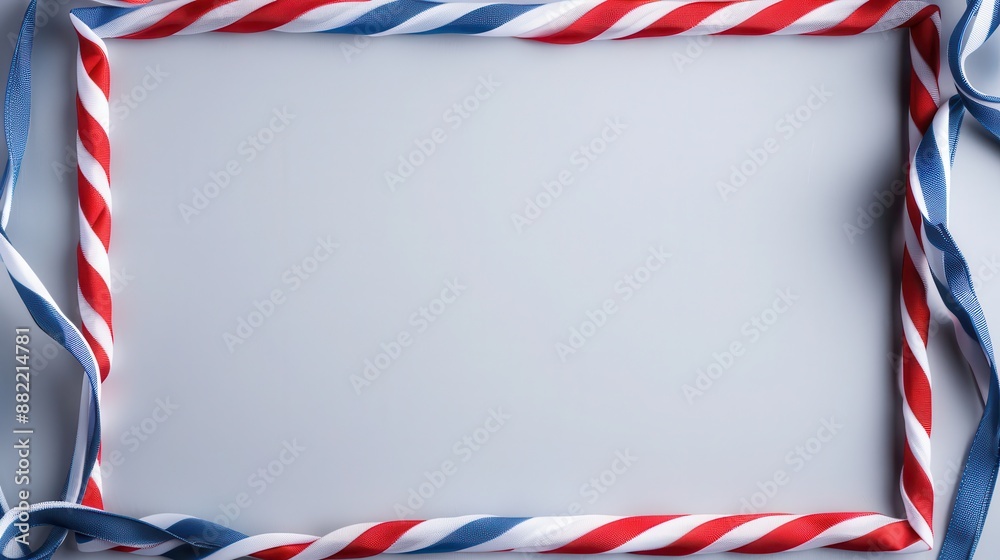 Obraz premium American flag outline with bold red, white, and blue borders, no fill inside