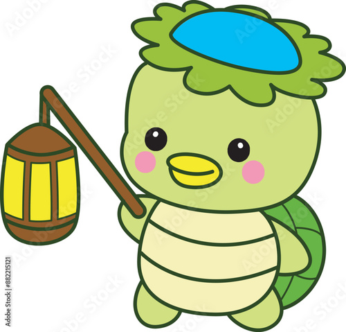 Kawaii japanese mythology Kappa sticker cute.
Cute kappa mascot ghost japanese.