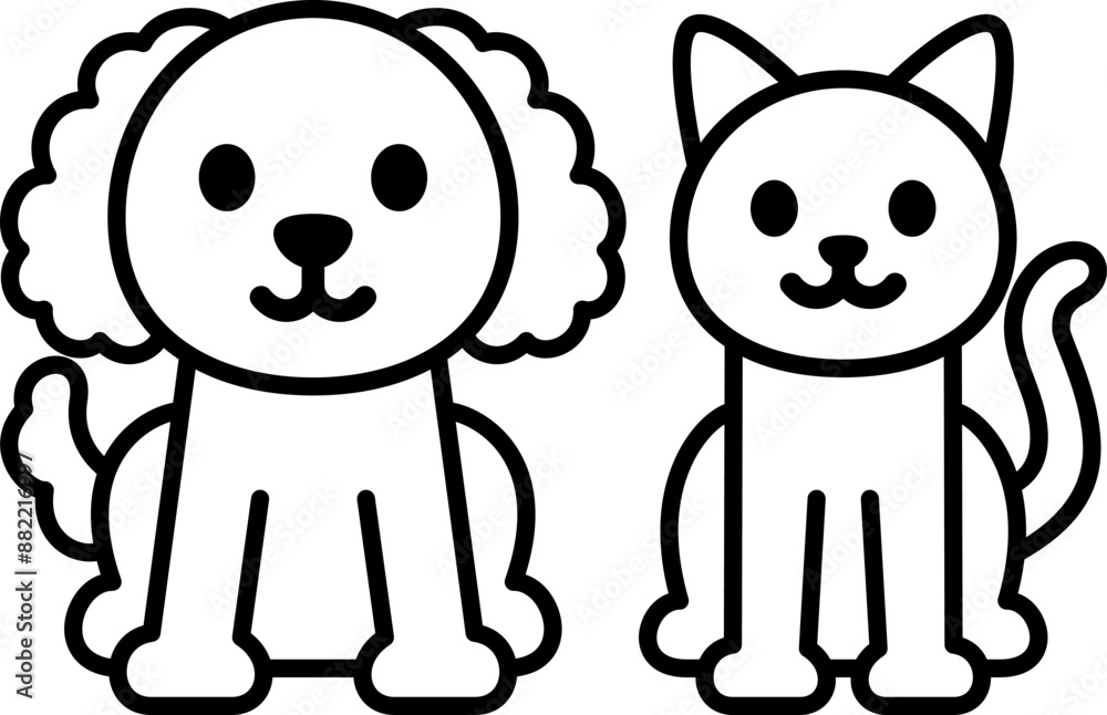 犬と猫のアイコン(Cat with dog icon) 犬と猫のアイコン(Cat with dog icon)