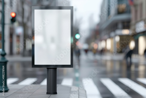 Wallpaper Mural Blank billboard on city street with blurred background, perfect for advertisement or marketing, ideal in urban setting. Torontodigital.ca