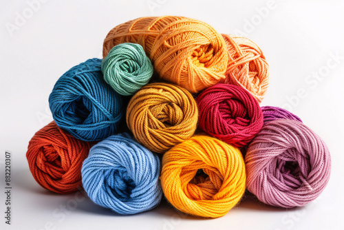 a group of colorful yarn balls