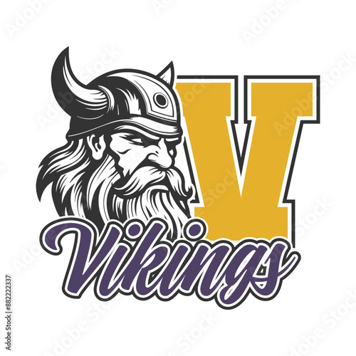 Vikings Illustration Clip Art Design Shape. Mascot Silhouette Icon Vector.	
