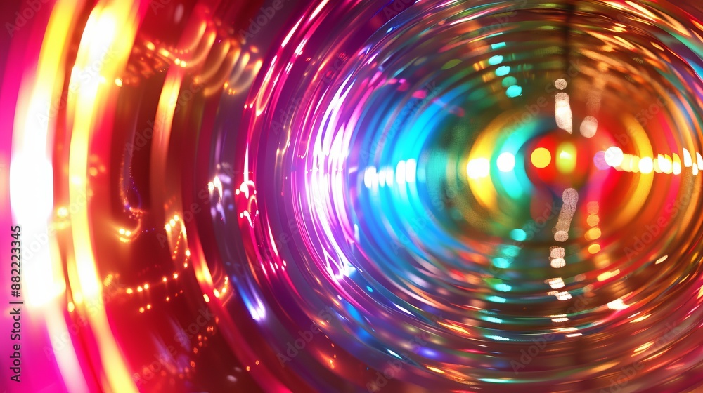 Colorful Lights Create Swirling Tunnel Effect Colorful Lights Create Swirling Tunnel Effect