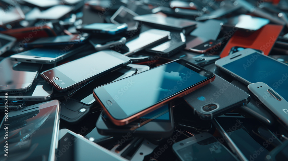 a pile of smartphones technology background a pile of smartphones technology background