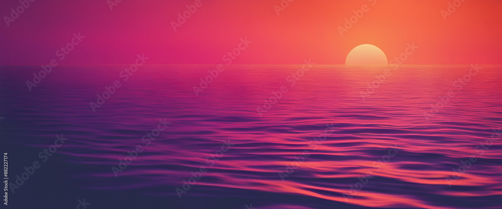 Serene Sunset Over Ocean - Vibrant Beach Pink & Orange Sky Background Wallpaper Serene Sunset Over Ocean - Vibrant Beach Pink & Orange Sky Background Wallpaper