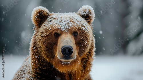 Brown bear in the winter