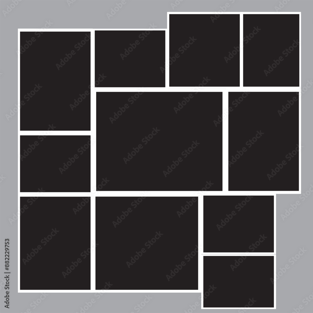 11 photo collage template. vector illustration, new collections 11 photo collage template. vector illustration, new collections