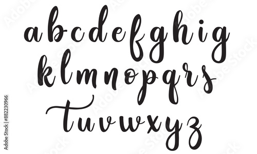 Vector Acrylic Brush Style Hand Drawn Alphabet Font. Calligraphy alphabet on a white background. Vector illustration. EPS 10/AI