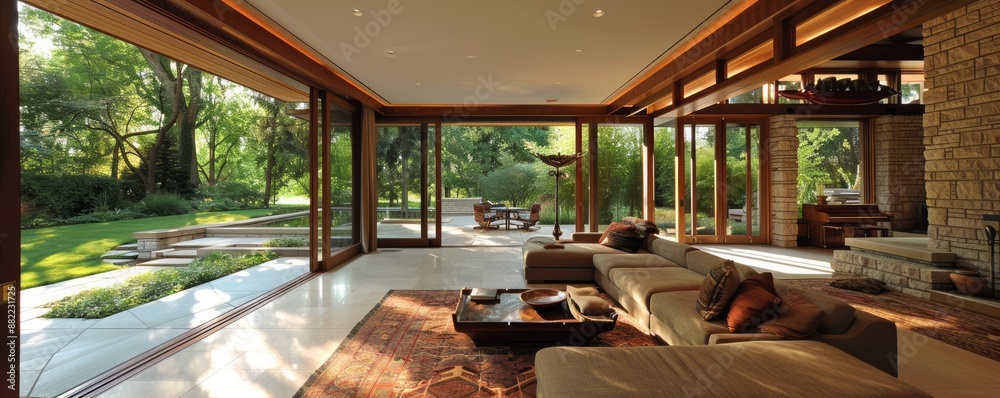 Prairie-style home with natural light and open spaces.