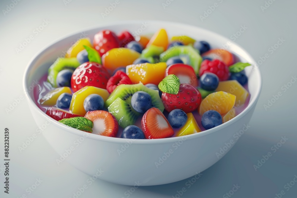 Colorful fruit salad in a bowl, bursting with freshness and vitality. Colorful fruit salad in a bowl, bursting with freshness and vitality.